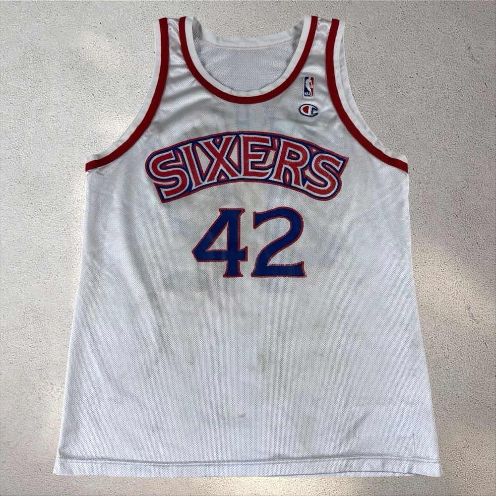 Vintage Philadelphia 76ers Jerry Stackhouse Champion Jersey Fits Men's M/L White